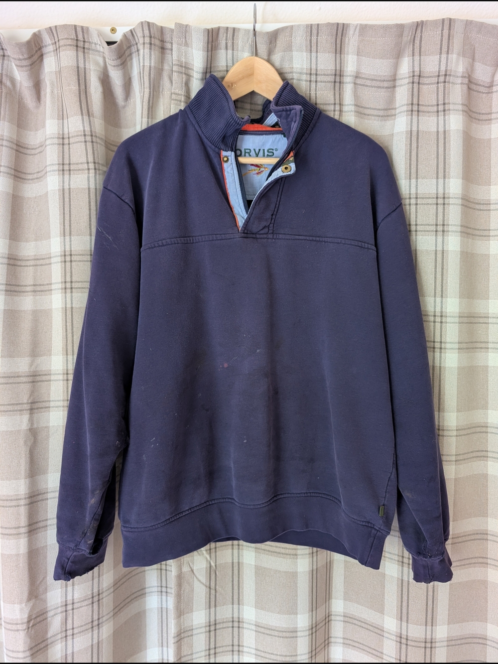 Orvis Men's Navy Zip-Up Pullover